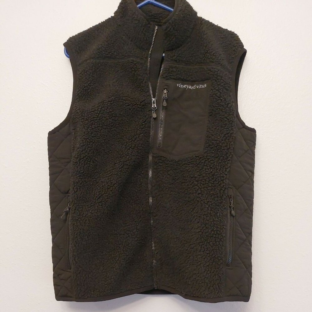 Vineyard Vines Stillwater Sherpa Vest Men's Medium Black